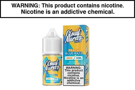 PEACH BLUE RAZZ BY CLOUD NURDZ SALT